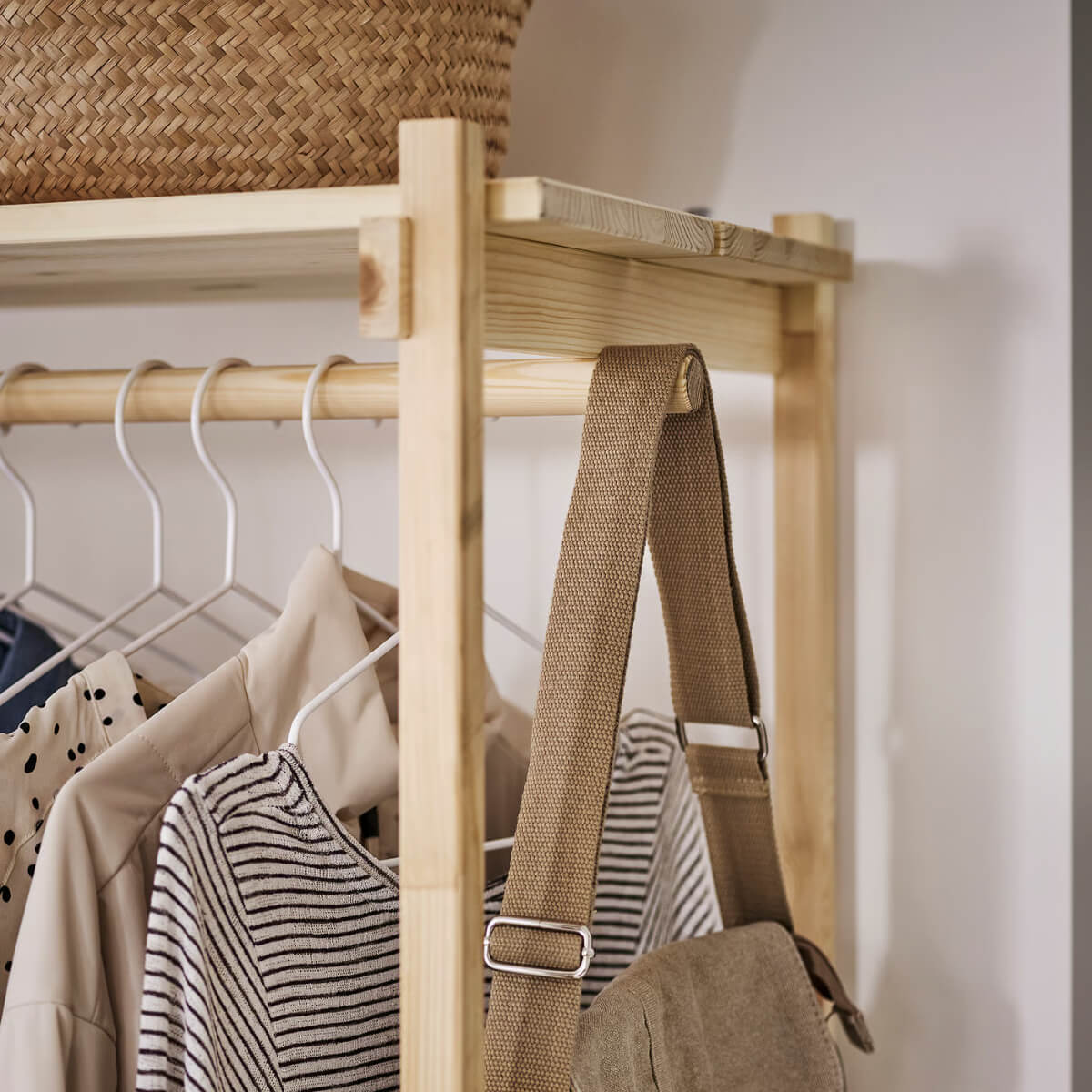 IKEA Launches KRONÖREN: A New Solid Pine Storage Series 7 ikea-kronoren-solid-pine-open-wardrobe-detail-nordroom