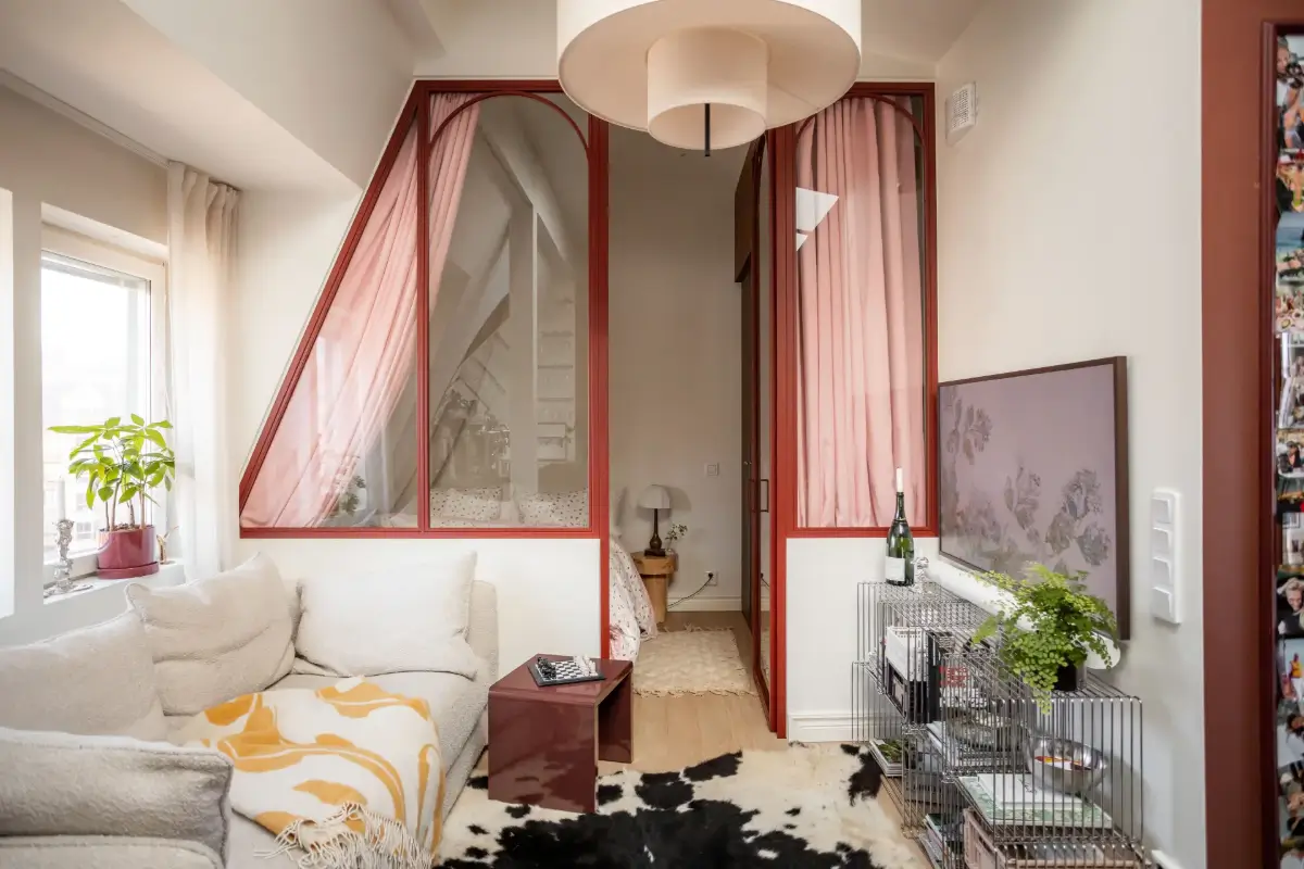 Red Color Pops in a Unique Designer Attic Apartment in Sweden 22 red-accents-designer-kitchen-attic-apartment-sweden-nordroom
