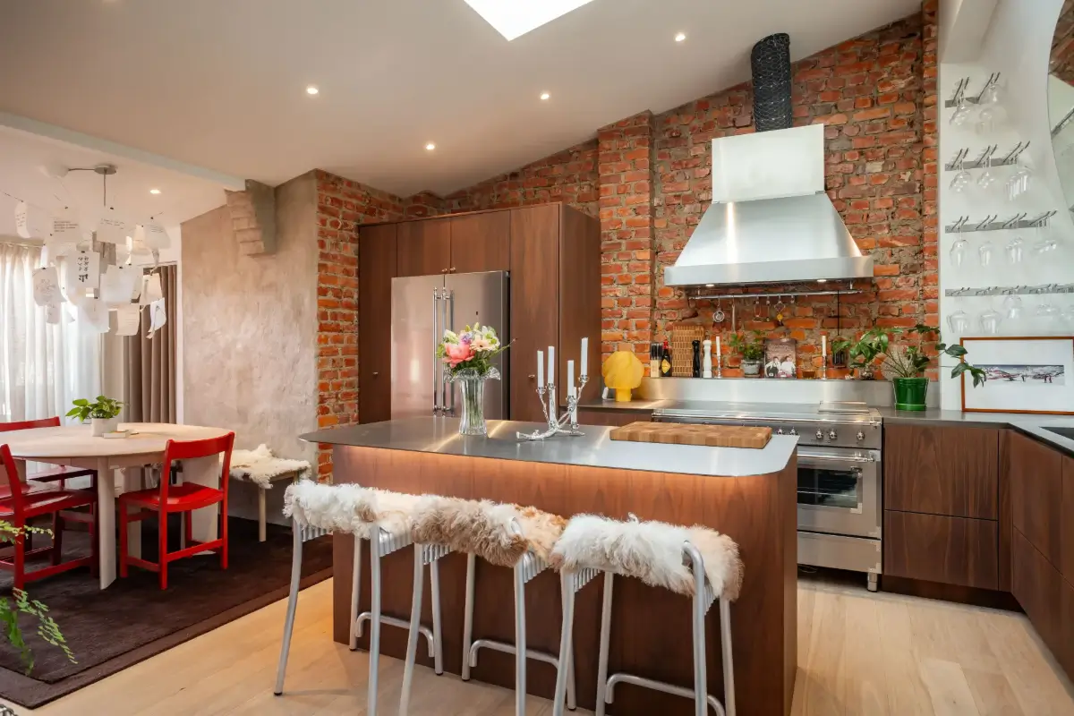 Red Color Pops in a Unique Designer Attic Apartment in Sweden 10 red-accents-designer-kitchen-attic-apartment-sweden-nordroom