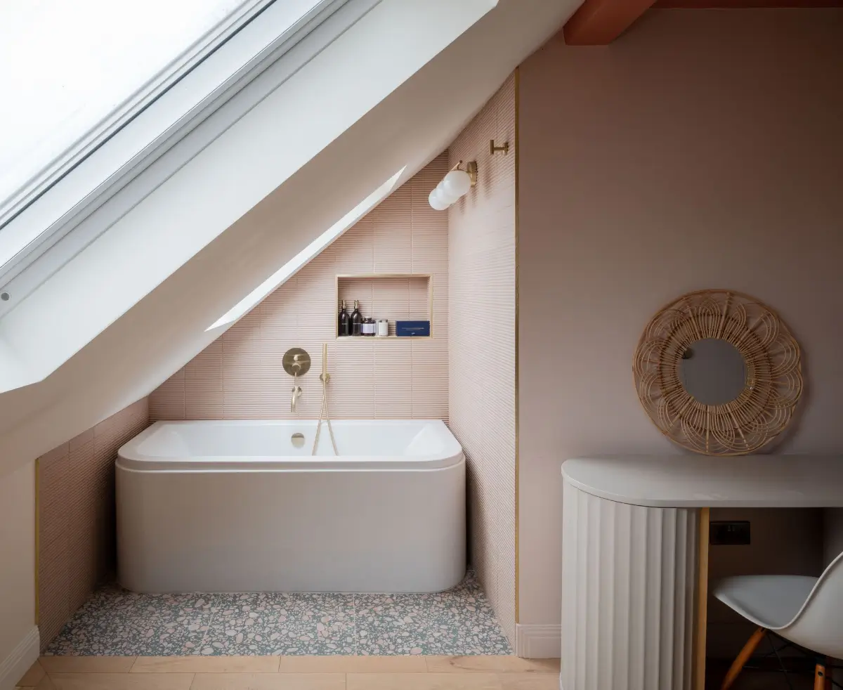Terrazzo and a Soft Peach and Sage Green Palette in an Art Deco-Inspired London Home 36 colorful-extended-family-home-london