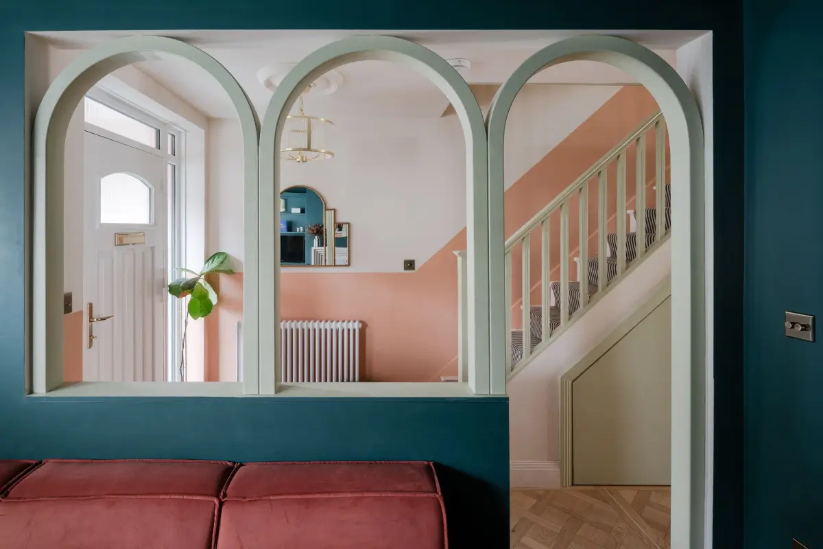 Terrazzo and a Soft Peach and Sage Green Palette in an Art Deco-Inspired London Home 7 colorful-extended-family-home-london