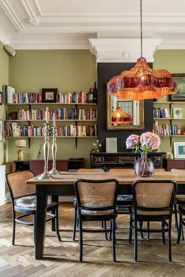 This Retro Color Could Add $2,277 to Your Home's Value (Another Could Cost You $18,000) 5 dining room sage green walls nordroom This Retro Color Could Add $2,277 to Your Home's Value (Another Could Cost You $18,000)