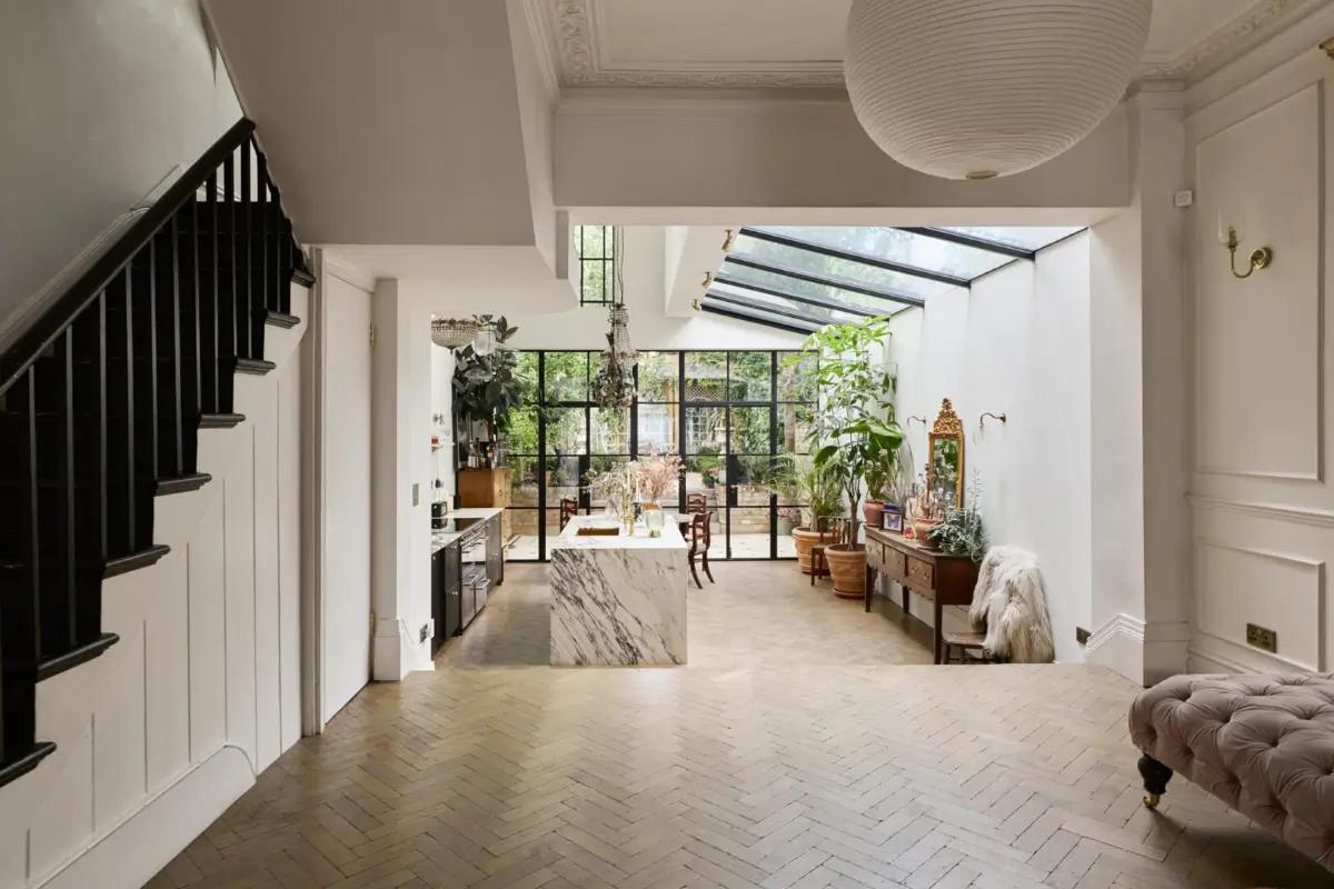 A Double-Height Kitchen Extension & House of Hackney Wallpaper in a London Townhouse 15 spectacular-double-height-kitchen-extension-floral-wallpapers-victorian-townhouse-london-nordroom