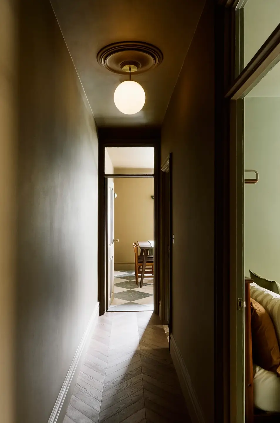 A Grounding Color Palette and Reinstated Period Features in an Edwardian Apartment 20 brown-blue-green-hues-london-apartment