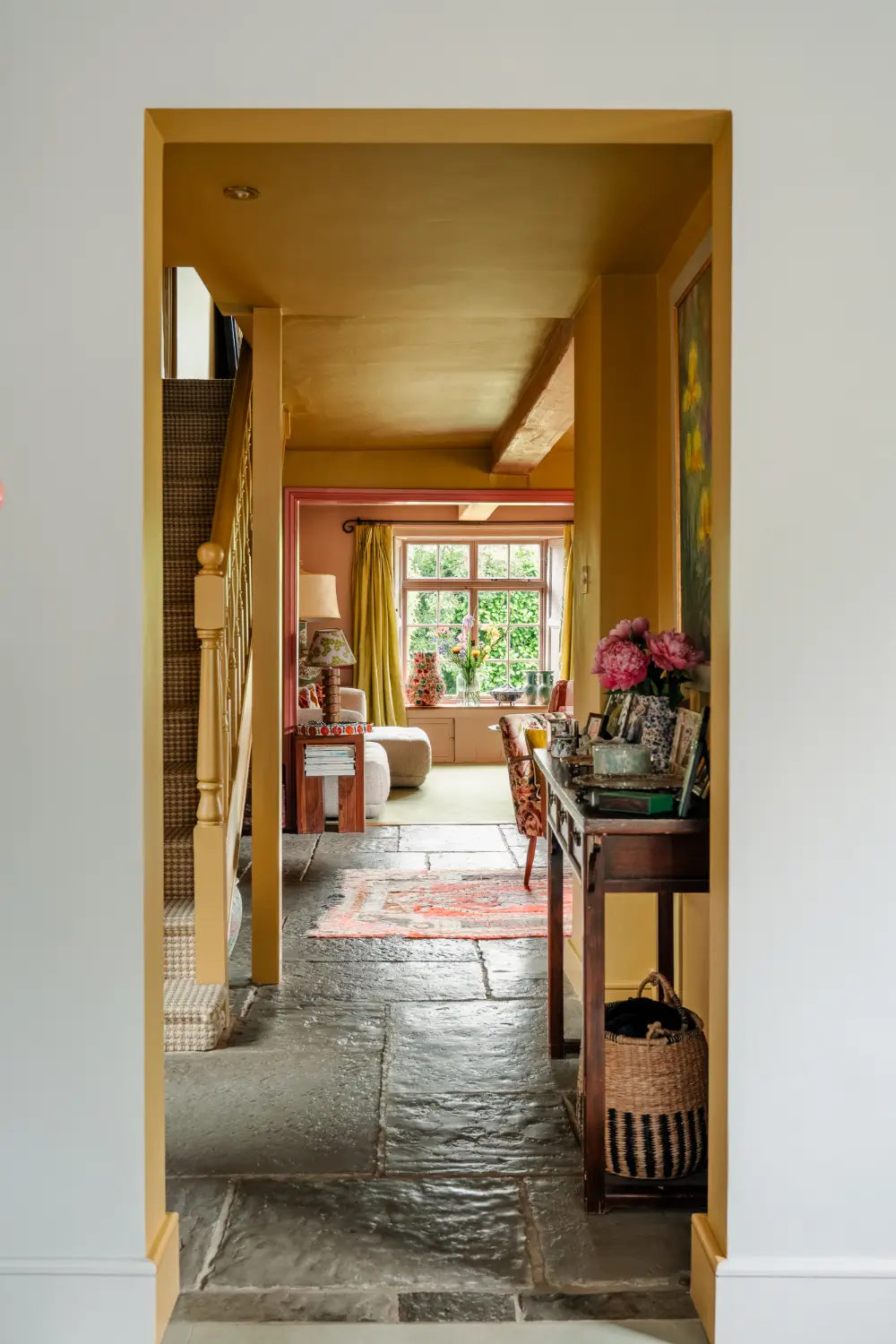 A Traditional Stone Cottage with a Black Timber Extension and Colorful Interiors 9 colorful-rubble-stone-cottage-wooden-extension-somerset