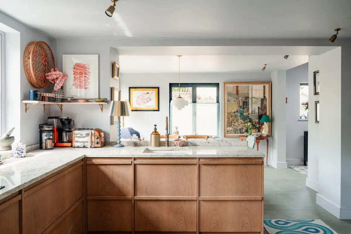 A Traditional Stone Cottage with a Black Timber Extension and Colorful Interiors 11 colorful-rubble-stone-cottage-wooden-extension-somerset