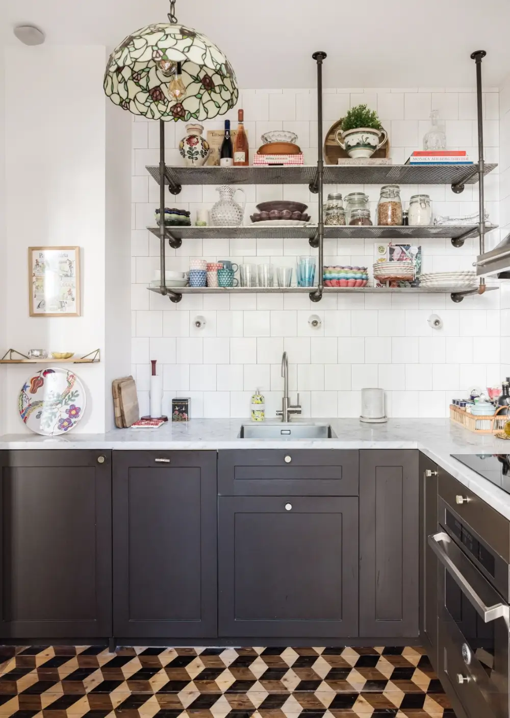 An Eye-Catching Painted Kitchen Floor in a Late 19th-Century Apartment 19 painted-kitchen-floorboards-light-19th-century-stockholm-apartment-nordroom