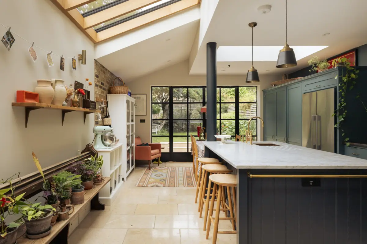 An Extended Victorian Family Home with a Blue deVOL Kitchen 1 renovated-extended-1860s-victorian-house-london-fields