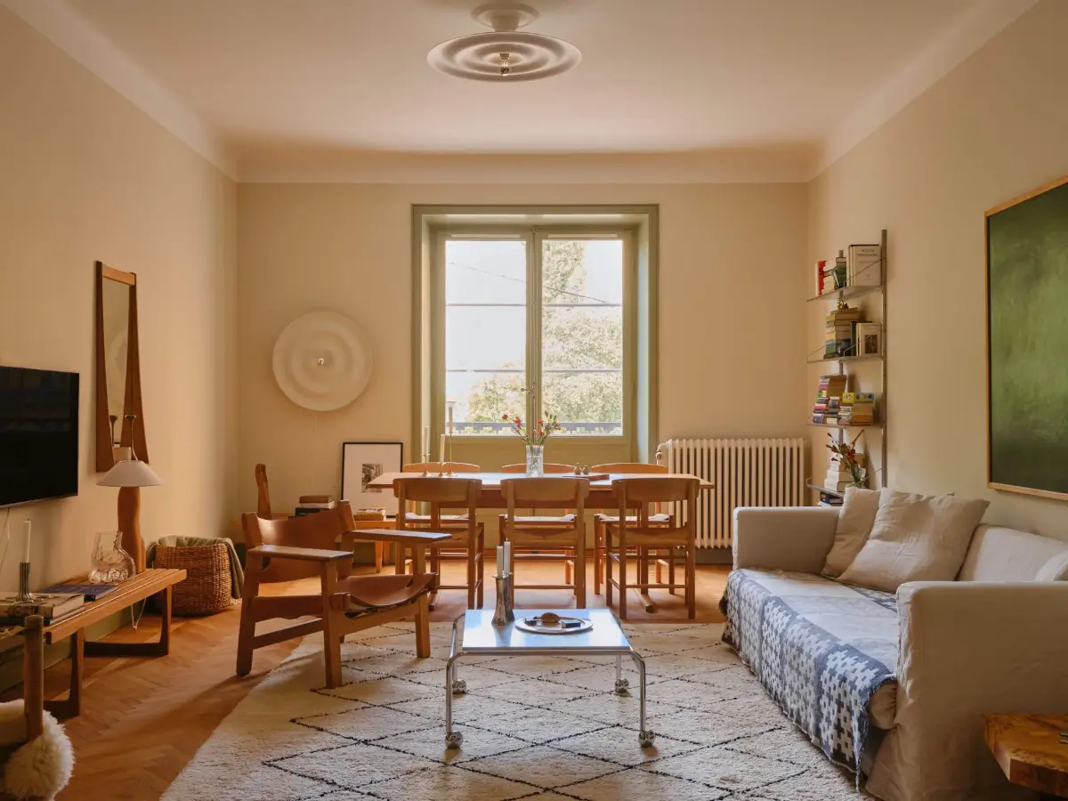 A Soothing Beige and Green Color Palette in a Stockholm Apartment 1 beige-green-color-palette-renovated-1920s-apartment-nordroom