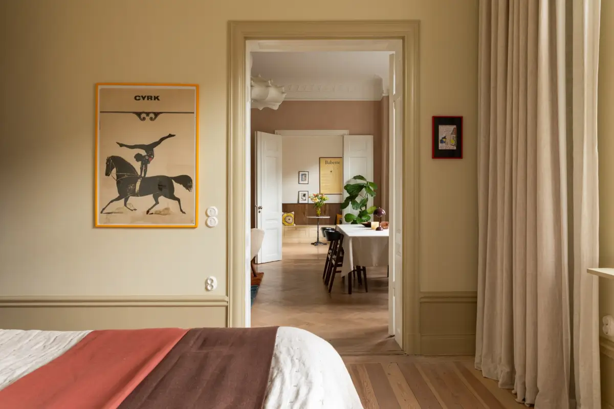 A Rich Burgundy Hall in a Stylishly Renovated Stockholm Apartment 22 butter-yellow-kitchen-period-character-stockholm-apartment-nordroom