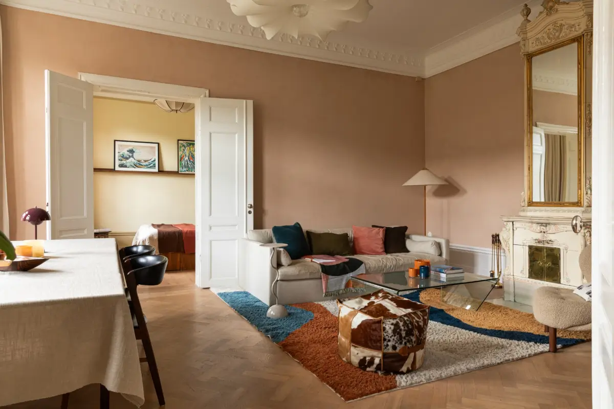 A Rich Burgundy Hall in a Stylishly Renovated Stockholm Apartment 4 butter-yellow-kitchen-period-character-stockholm-apartment-nordroom