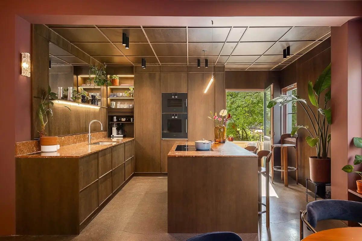 Dark Oak, Terrazzo, and Bold Colors Define This Architect-Designed Oslo Apartment 8 colorful-designer-apartment-oslo-norway