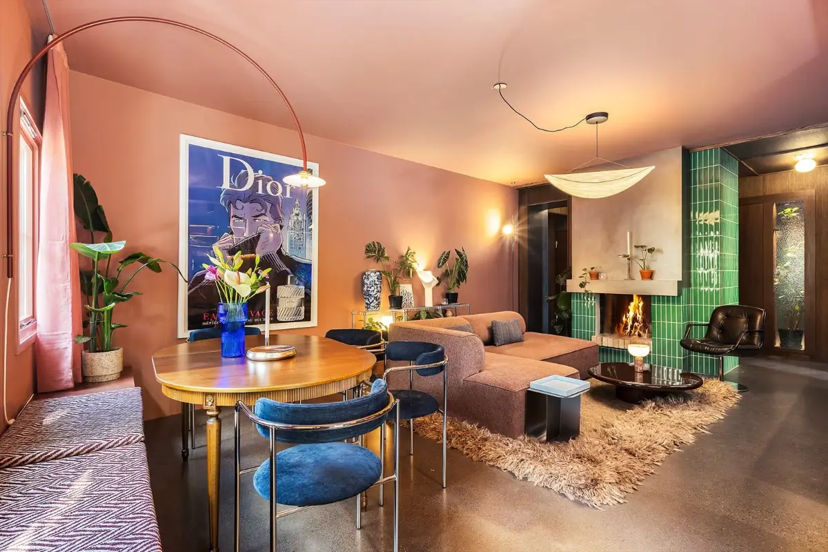 Dark Oak, Terrazzo, and Bold Colors Define This Architect-Designed Oslo Apartment 5 colorful-designer-apartment-oslo-norway