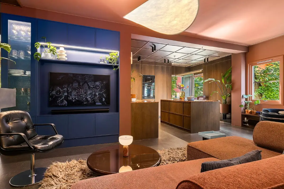 Dark Oak, Terrazzo, and Bold Colors Define This Architect-Designed Oslo Apartment 3 colorful-designer-apartment-oslo-norway
