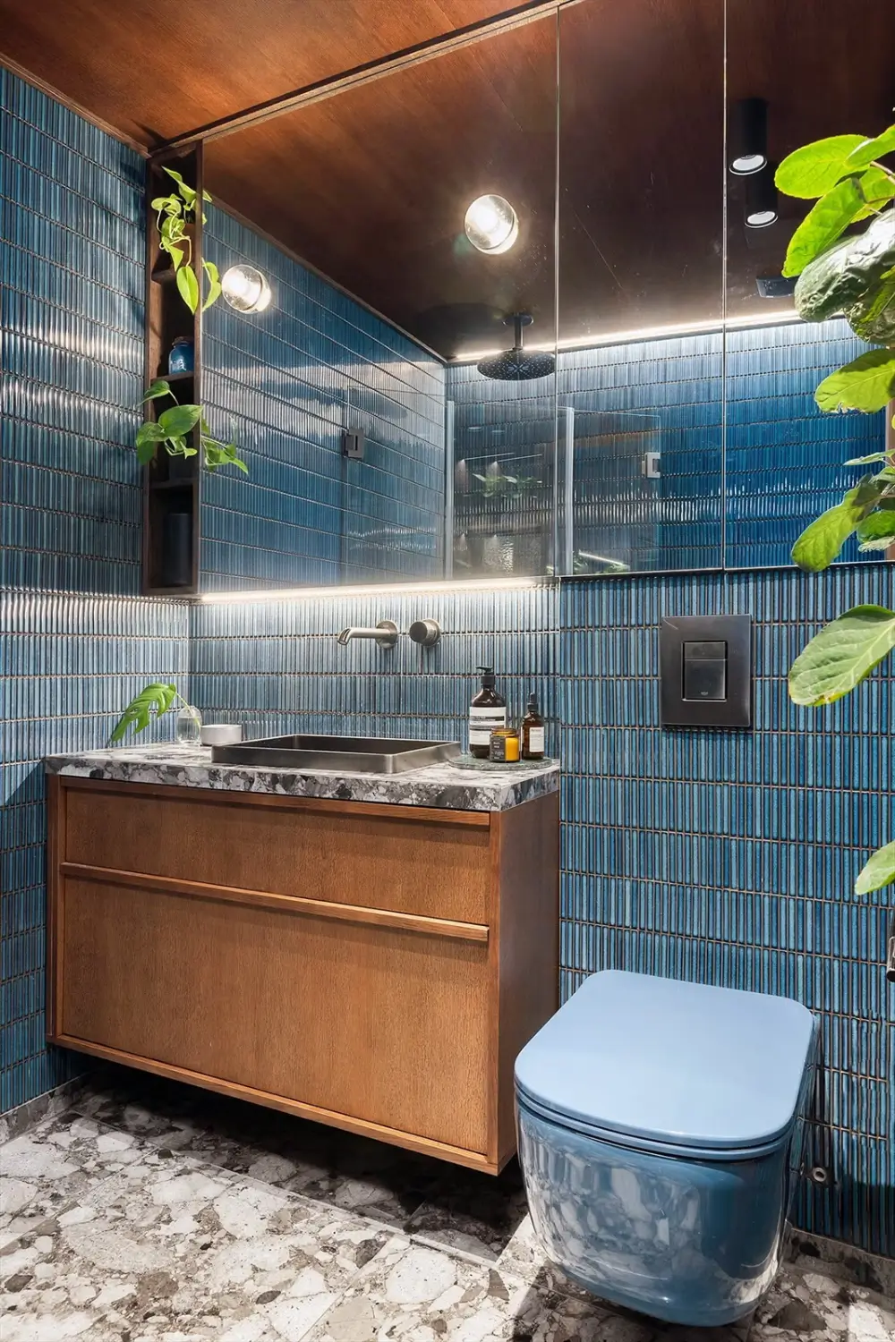 Dark Oak, Terrazzo, and Bold Colors Define This Architect-Designed Oslo Apartment 23 colorful-designer-apartment-oslo-norway