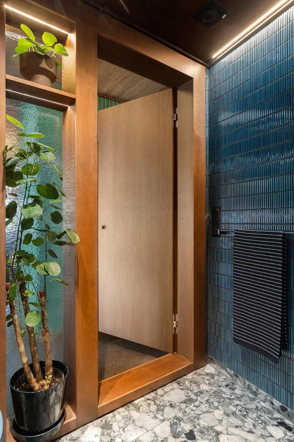 Dark Oak, Terrazzo, and Bold Colors Define This Architect-Designed Oslo Apartment 30 colorful-designer-apartment-oslo-norway