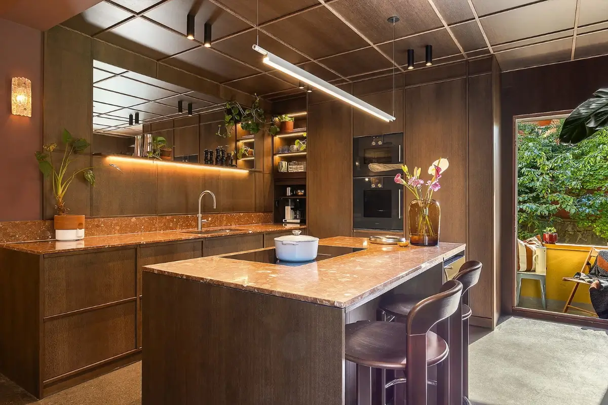 Dark Oak, Terrazzo, and Bold Colors Define This Architect-Designed Oslo Apartment 14 colorful-designer-apartment-oslo-norway