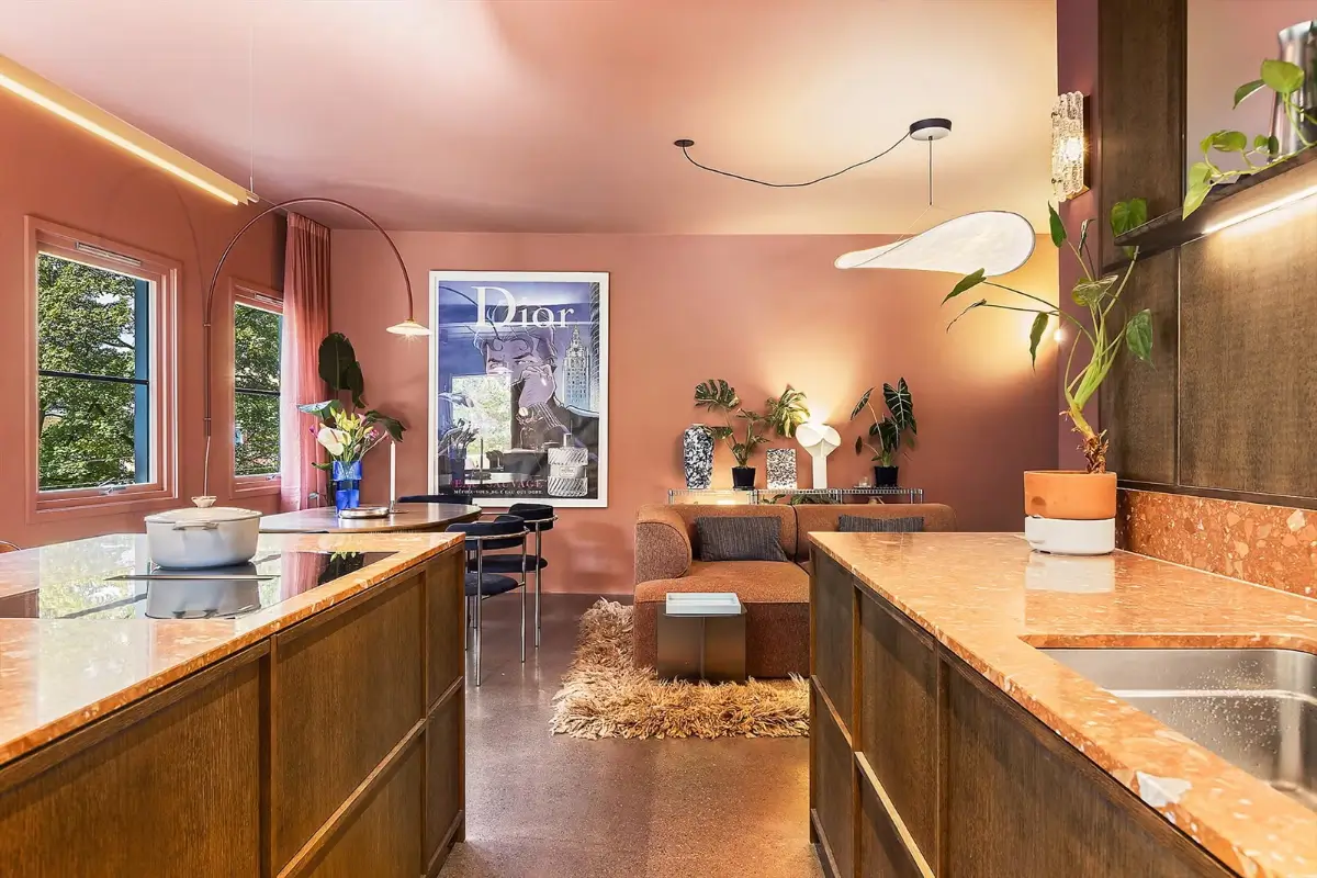 Dark Oak, Terrazzo, and Bold Colors Define This Architect-Designed Oslo Apartment 7 colorful-designer-apartment-oslo-norway
