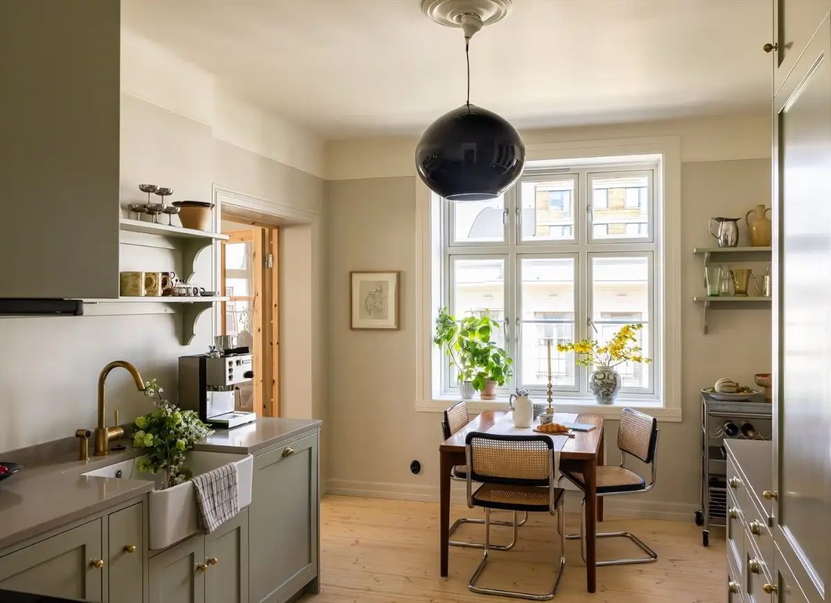 A Classic Nordiska Kök Kitchen & William Morris Wallpaper in an Oslo Apartment 4 nordiska-kök-kitchen-classic-elements-oslo-apartment