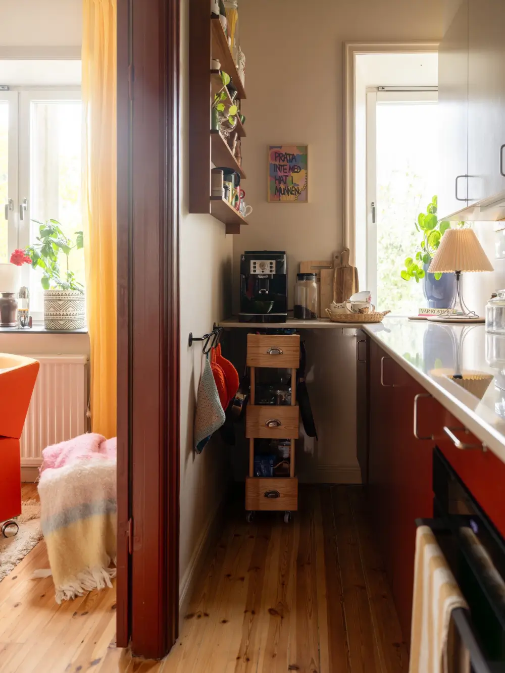 Bright Color Pops and a Red Kitchen in a 1930s Stockholm Apartment 16 unique-red-kitchen-colorful-apartment-stockholm-nordroom