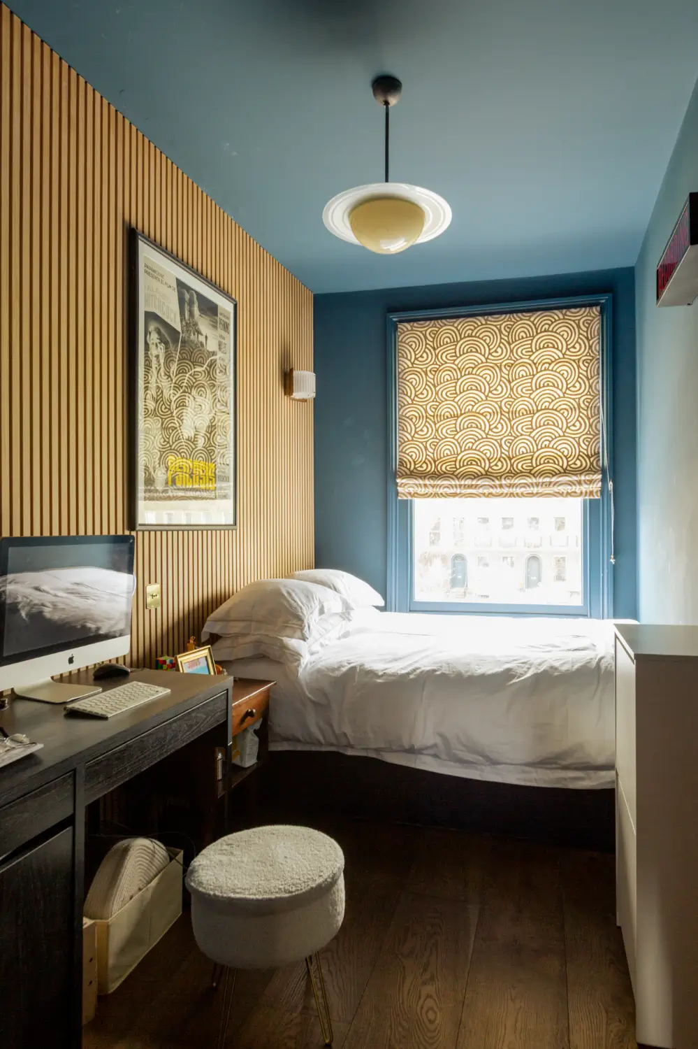 This Cozy Blue Has Been Named Valspar's 2027 Color of the Year 7 small-blue-bedroom-wooden-accent-wall-desk-nordroom