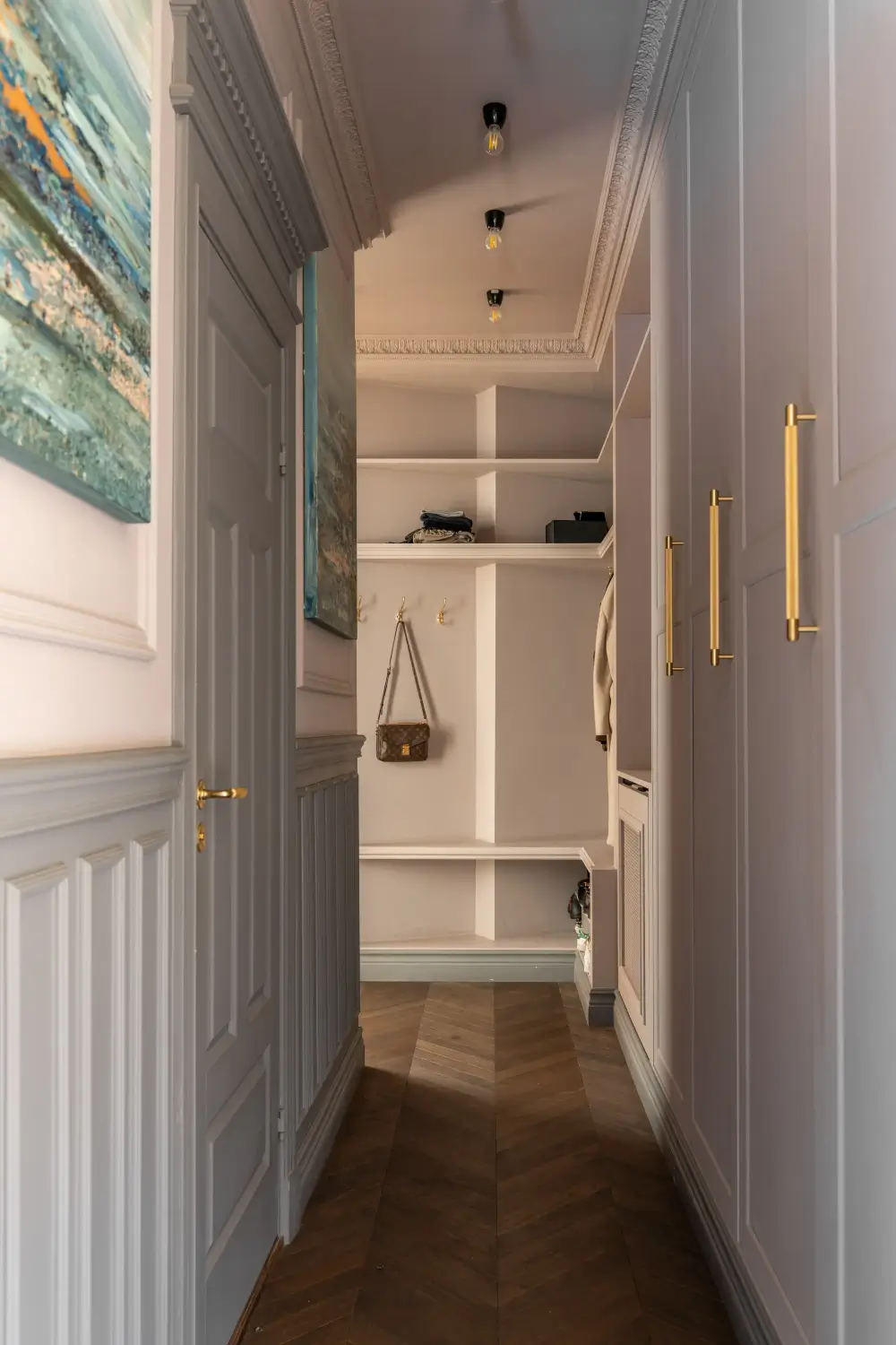 A Small Dark Gray Stockholm Apartment with Period Features and Smart Storage 24 small-color-drenched-gray-apartment-stockholm