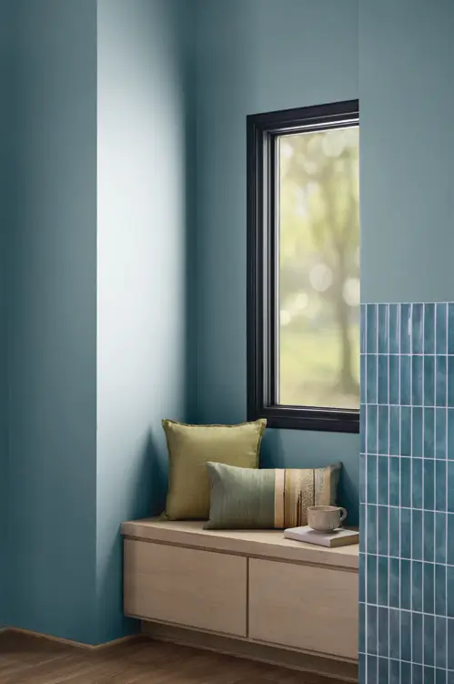 This Cozy Blue Has Been Named Valspar's 2027 Color of the Year 10 valspar 2027 color cottage door nordroom1 This Cozy Blue Has Been Named Valspar's 2027 Color of the Year