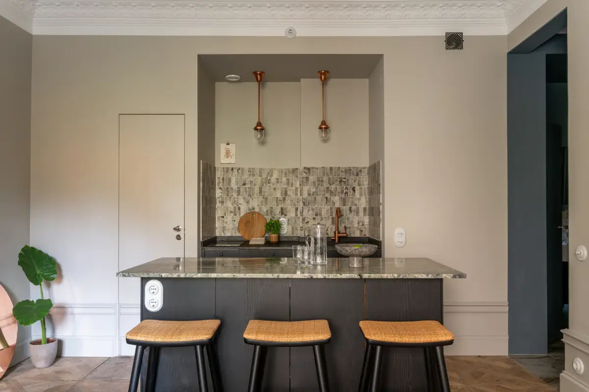 Before & After: Swedish Marble and Muted Tones in a Small Courtyard Apartment 13 before-after-small-ground-floor-apartment-early-20th-century-stockholm