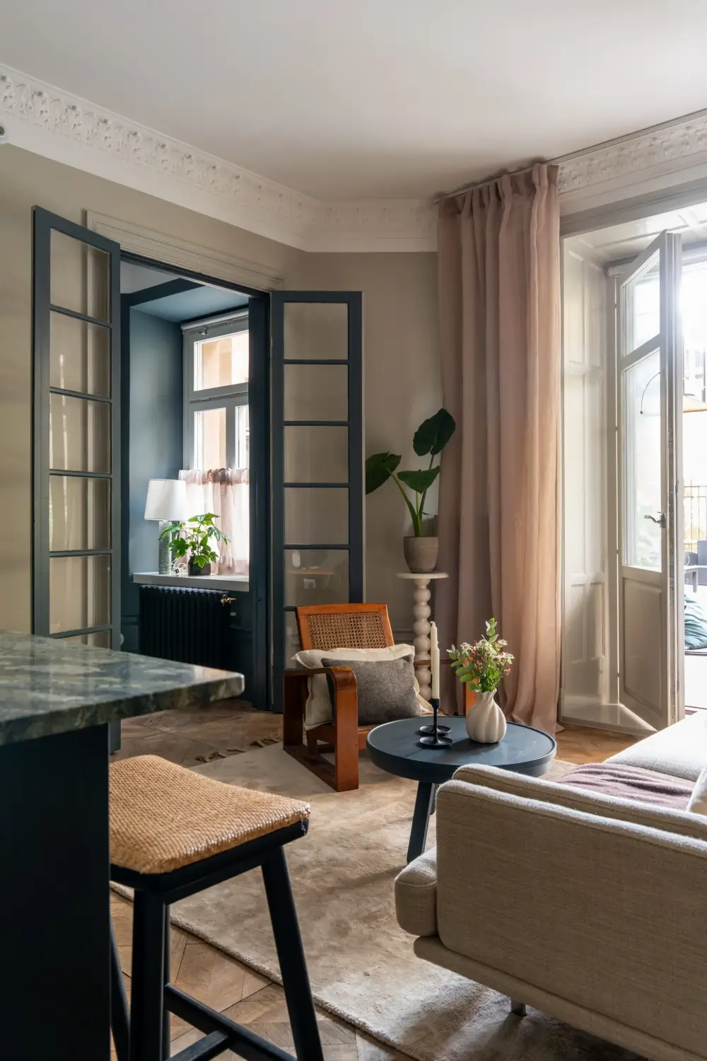 Before & After: Swedish Marble and Muted Tones in a Small Courtyard Apartment 24 before-after-small-ground-floor-apartment-early-20th-century-stockholm