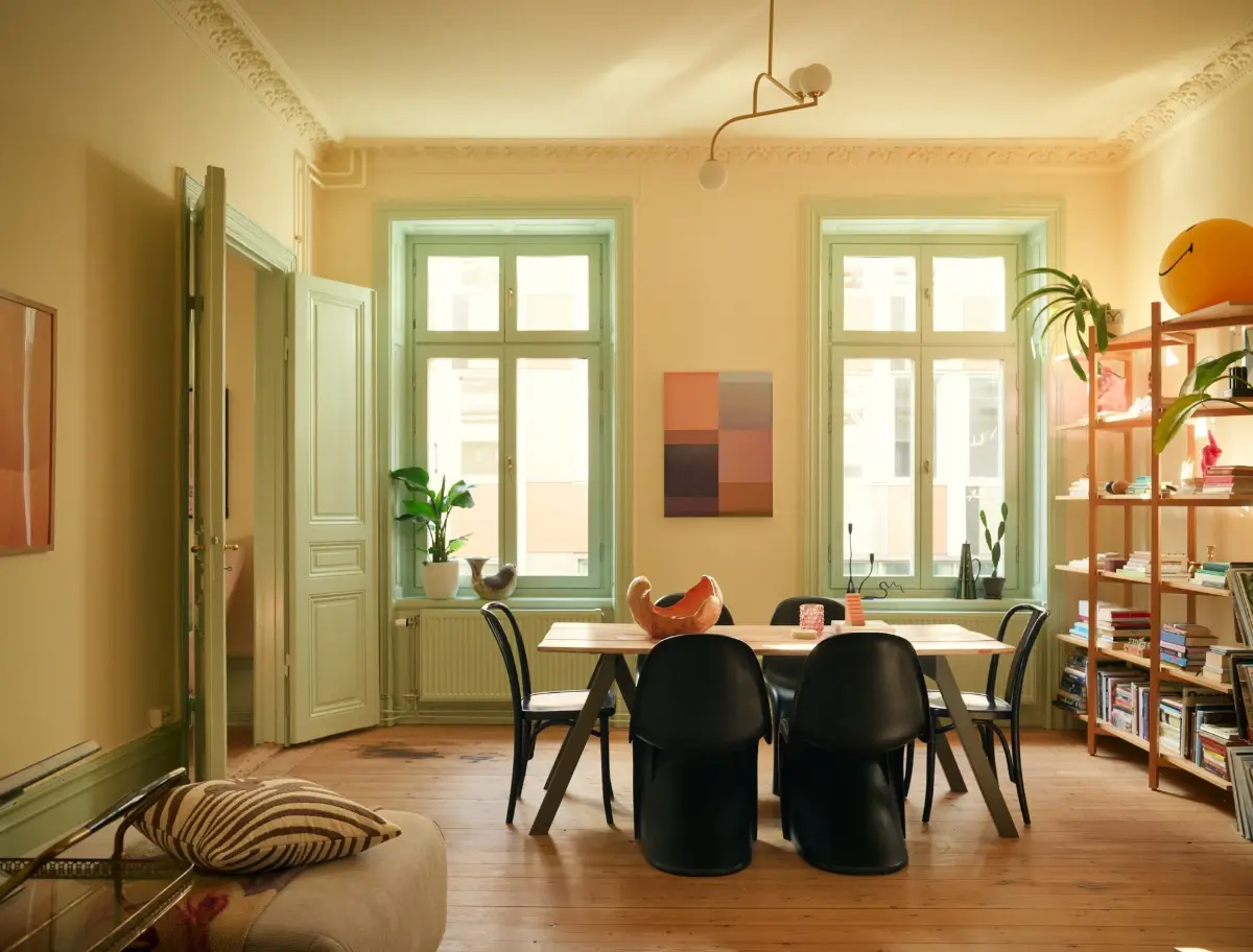Before & After: A Colorful, Modern Update for a Late 19th-Century Apartment 17 pink-kitchen-painted-green-joinery-late-19th-century-stockholm-apartment-nordroom