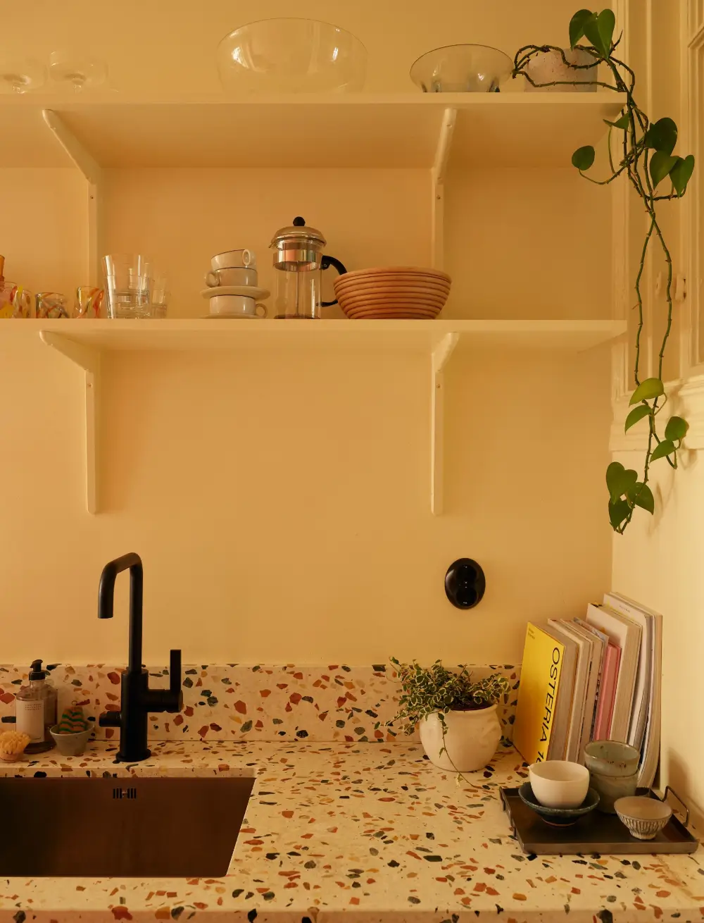 Before & After: A Colorful, Modern Update for a Late 19th-Century Apartment 36 pink-kitchen-painted-green-joinery-late-19th-century-stockholm-apartment-nordroom