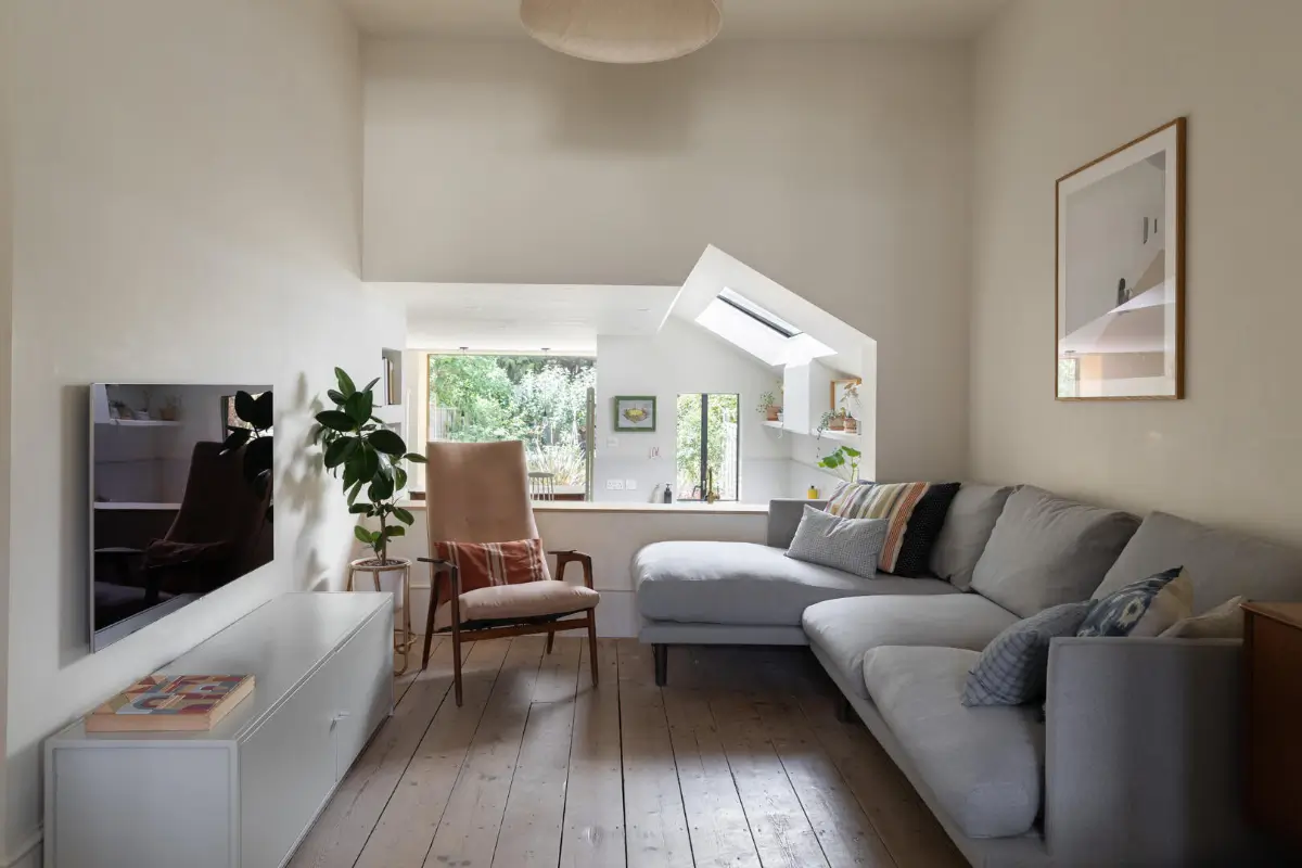 An Olive Green Sitting Room in an Extended Victorian Family Home 4 renovated-extended-victorian-house-south-east-london-nordroom