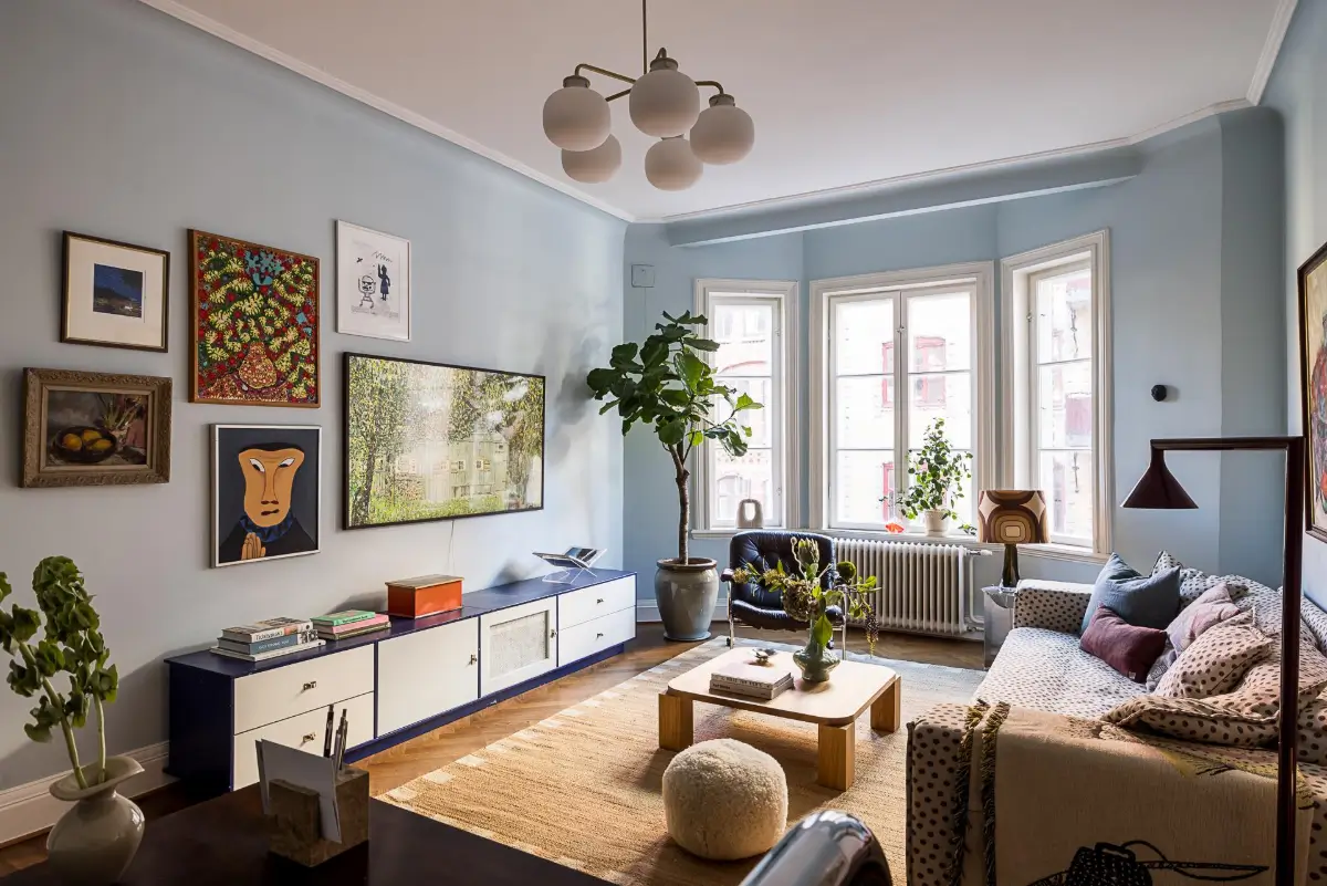 Before & After: A Warm Color Palette and Built-In Bookshelves for a Swedish Home 3 before-and-after-warm-cohesive-color-palette-renovated-turn-of-the-century-apartment-nordroom