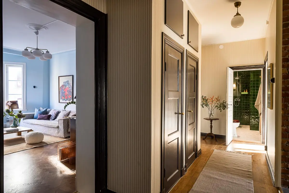 Before & After: A Warm Color Palette and Built-In Bookshelves for a Swedish Home 42 before-and-after-warm-cohesive-color-palette-renovated-turn-of-the-century-apartment-nordroom