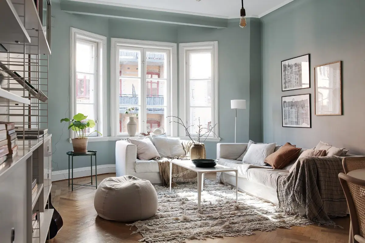 Before & After: A Warm Color Palette and Built-In Bookshelves for a Swedish Home 8 before-and-after-warm-cohesive-color-palette-renovated-turn-of-the-century-apartment-nordroom