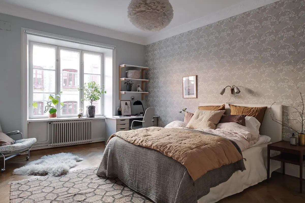 Before & After: A Warm Color Palette and Built-In Bookshelves for a Swedish Home 19 before-and-after-warm-cohesive-color-palette-renovated-turn-of-the-century-apartment-nordroom