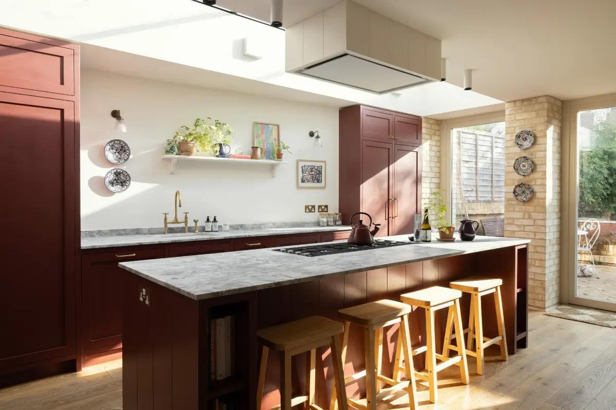 A Victorian Home with a Rich Burgundy Kitchen and Danish Brick Extension 15 rich-burgundy-kitchen-victorian-family-home-london