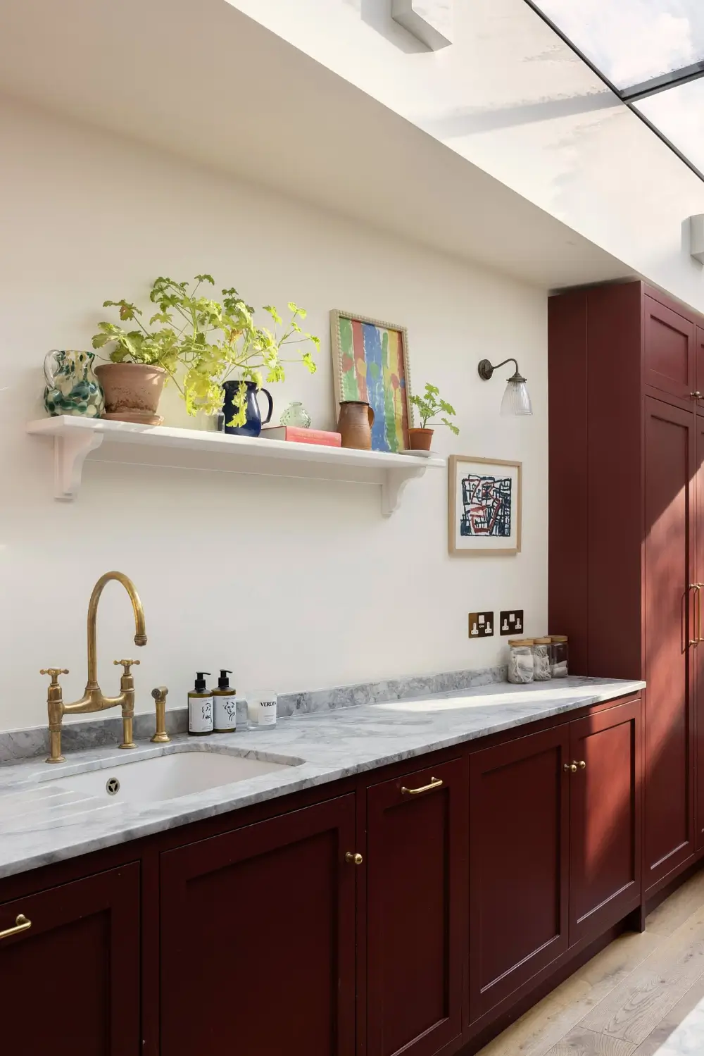 A Victorian Home with a Rich Burgundy Kitchen and Danish Brick Extension 13 rich-burgundy-kitchen-victorian-family-home-london