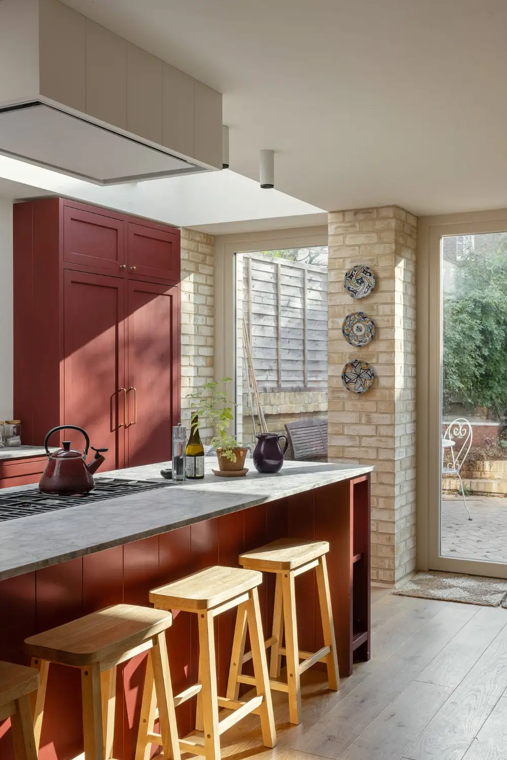A Victorian Home with a Rich Burgundy Kitchen and Danish Brick Extension 16 rich-burgundy-kitchen-victorian-family-home-london