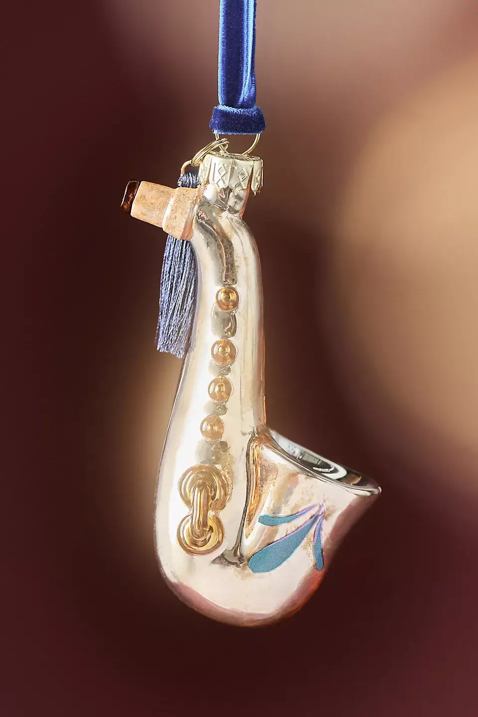 Anthropologie Teams Up with Suleika Jaouad and Jon Batiste For A Colorful Holiday Collection 11 saxophone ornament Anthropologie Teams Up with Suleika Jaouad and Jon Batiste For A Colorful Holiday Collection